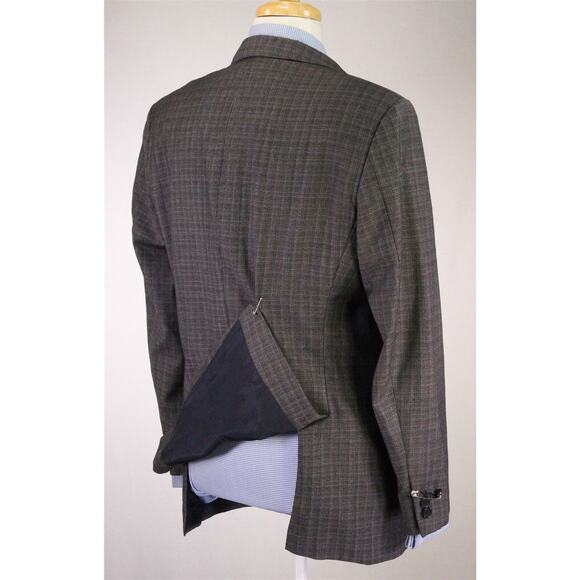 Hugo Boss The James4 Brown Black Blue Woven Check Wool Sportcoat Blazer 40R - Picture 7 of 10